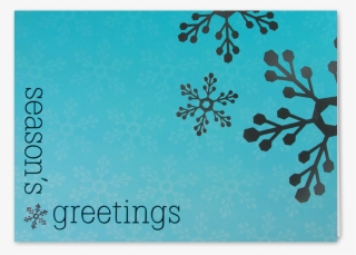 Picture Of Silver Snowflakes Greeting Card - Season's Greetings Silver & Blue Holiday Greeting #5093790