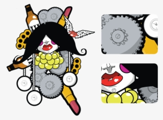 Brass Knuckles And Lip Gloss Illustration - Graphic Design #5094556