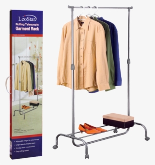 Leostar Cd-1220 Rolling Telescopic Garment Rack - Clothing #5095825