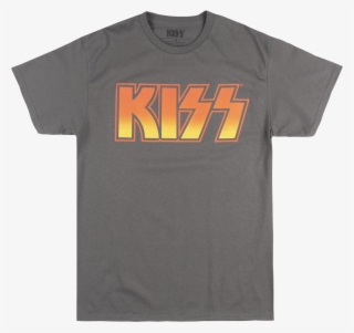 Kiss Band Logo T-shirt Charcoal Rock Music Tee Mens #5098876