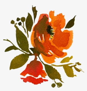 This Graphics Is Orange Smudge Flower Png Transparent - Tiefe Orange Lila Wedding Blumentischnummer Karte #511425