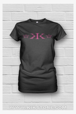 K - I - K - Stars - Grey W/pink Logo - T-shirts - T-shirt #511918