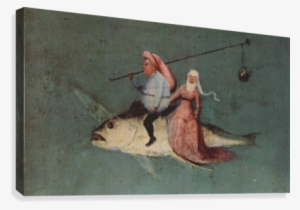 Two Figures On A Fisch Canvas Print - Temptation Of St. Anthony (detail) #513130