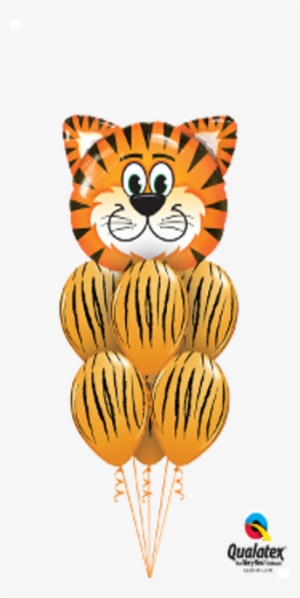 Luxury Tiger Stripes Bouquet - 14" Airfill Only Tickled Tiger - Mylar Balloons Foil #514212