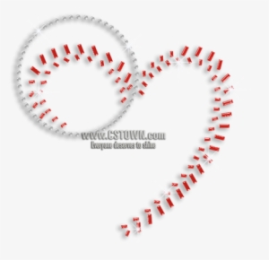 Shiny Baseball Heart Iron On Rhinestone Nailhead Transfer - Heart #514587