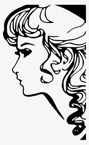 Pretty Girl Face Clip Art - Woman In Profile Art #514901