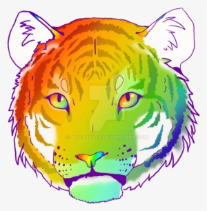 Rainbow Tiger By Arisssssss On Deviantart Banner Free - Rainbow Tiger Transparent #514926