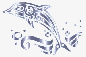 Banner Freeuse Dolphins Clipart Tribal - Dolphin Png No Background #515842
