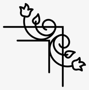 Flower Vines And Leaves Right Border Vector - Bordes De Pagina Png #517425