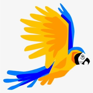 Blue And Yellow Macaw Clipart Flight - Tropical Birds Flying Cartoon #517720
