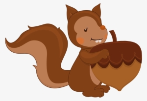 Squirrel And Autumn Nuts - Squirrel With A Nut Png #518913
