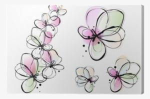 Abstract Watercolor Flowers, Vector Canvas Print • - Ashley Canvas Abstract Flowers Set 16x20 #519901