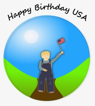 Drawing Of Boy With American Flag - Floral Birthday 3 Card #5101543