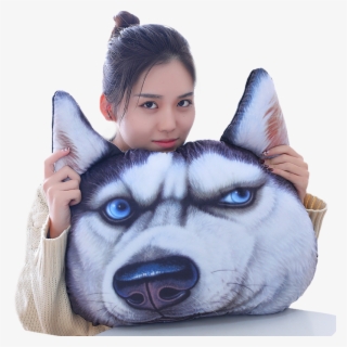 Dawa God Annoying Dog Husky Pillow 3d Dog Head Creative #5108515
