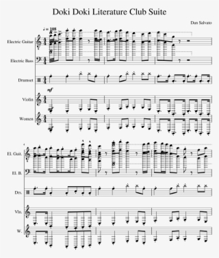 Doki Doki Literature Club Remix Sheet Music For Violin, - Sheet Music #5109284