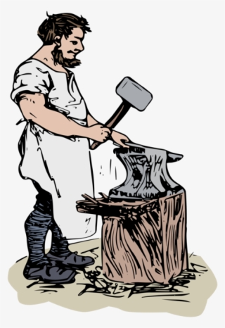 Svg Freeuse Library Blacksmith Drawing - Clip Art Black And White Blacksmith #5109340
