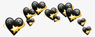 Black Hearts Heart Crown Crowns Emoji Tumblr Aest Png - Picsart Photo Studio #5109343