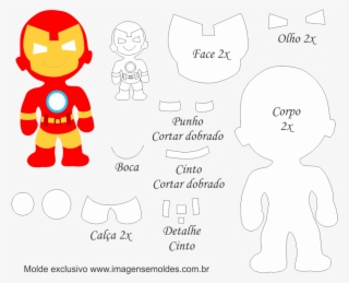 Molde Personagem Homem De Ferro Molde Para Feltro Eva - Superhero #5111938