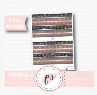 Starry Nights Watercolour Pattern Bow Icon Washi Strip - Whoville #5112096