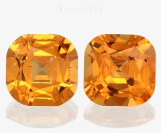 Top View Photo Of Cushion Mandarin Garnet - Diamond #5120652