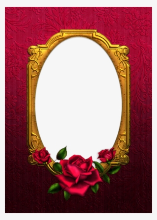 Free Png Red And Gold Rose Tansparent Frame Png Images - Png Frame With Rose #5121459