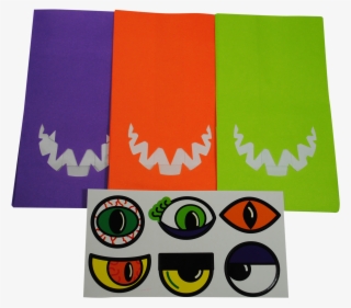 Monster Halloween Treat Bags - Treat Bag Kit Makes 6-monster Mouth #5121974