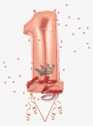 Rose Gold Number - Rose Gold Number 1 Mylar Balloon #5126755