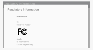 Fcc Id Vob P2290w Id Label Location Info - Us Fcc Id #5129991