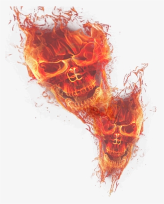 Double Skull Png Transparant - Transparent Fire Skull Png #5131381