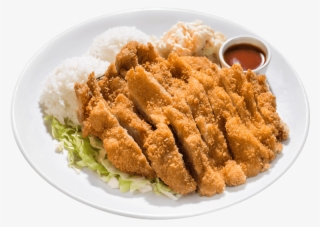 Chicken Katsu With Two Scoops Of Rice, Mac Salad, And - L And L Chicken Katsu #5131384