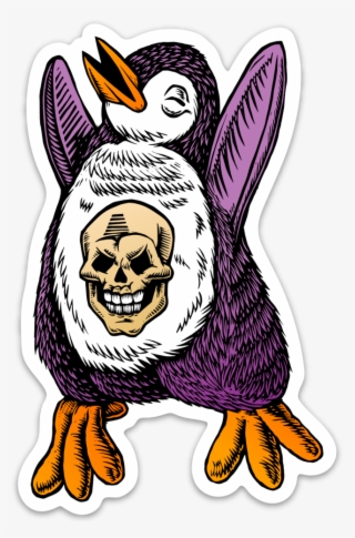 Image Of Skull Penguin Sticker #5131555