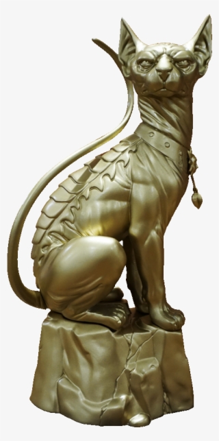 Saga Lying Cat Statue - Gold Statue #5141111