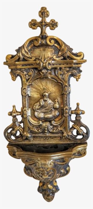 Antique Gilt Bronze Holy Water Font, , 19th Century - Sconce #5141308