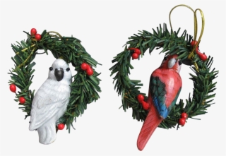 Cockatoo And Macaw Parrot Hand Painted Wood Christmas - Macaw #5144991