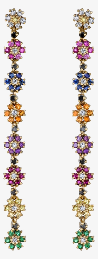 Rainbow Flower Drop Earring - Earring #5145400