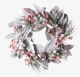 Snow Berry Cone Pine Magnolia Leaf Wreath 24" Round - Trees N Trends #5145828