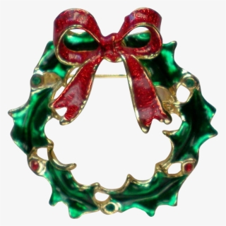 Green Holly Leaves Wreath For Christmas Holidays Pin - Feuille De Houx Vert Couronne De Noël Vacances Pin #5146223