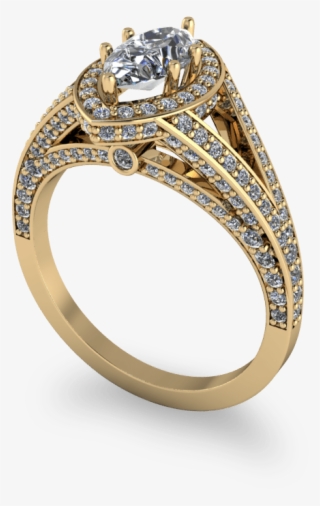 Marquis Diamond Cathedral Style Commitment Ring - Ring #5148141