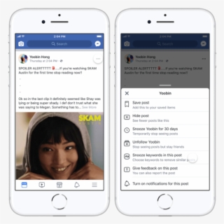 Users Can Then Hit The Drop-down Arrow On The Post - Snooze Keywords Facebook #5149522