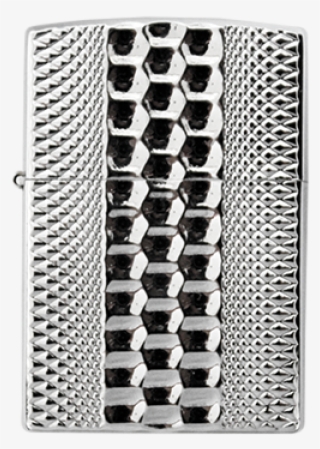 Jaintai Embedded Artistic Vertical Lines Chrome Flint - Lighter #5150566