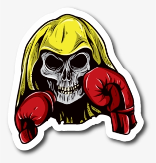 Boxing Skull Sticker - Skeleton Boxer Wall Decal - Vinyl Car Sticker - Uscolor003 #5151834