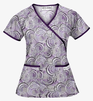Wt668cvd - Dk Purple Scrub Print Tops #5152810