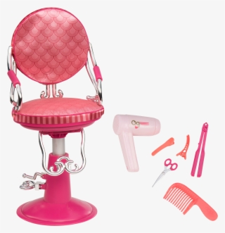 Sitting Pretty Salon Chair Coral And Pink - Our Generation Sitting Pretty Salon Chair #5162832