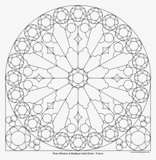 Rose Mandala Picture To Color, Stained Glass Window - Rose Window Coloring Page #5164339