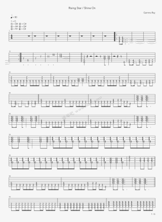 Rising Star Shine On 电吉他 第1张 - 克羅地亞 狂想曲 吉他 譜 #5165876