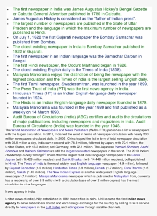 The First Newspaper In India Was James Augustus Hickeys - Document #5168296