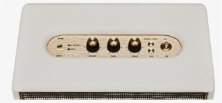 With Its Iconic Gold Script Logo, Gold Piping, Vinyl - Marshall Audio Acton Bluetooth Speaker - Cream #5169491