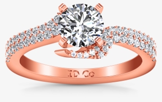 Pave Engagement Ring Amber 14k Rose Gold - Pave Round Diamond Engagement Ring Amber 14k White #5171368