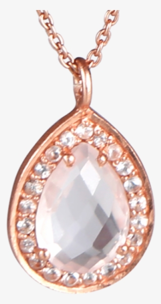 Feminine Necklace In Rose Gold Plated Silver With Rose - Silver #5171675