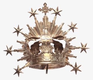 Rare Antique Nineteenth Century Belgian Silvered Santos - Halo Crown #5172454